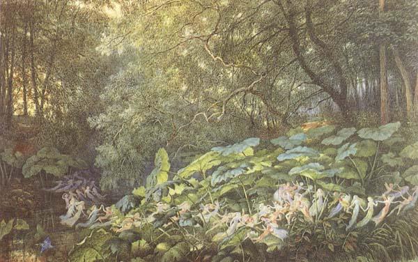 Richard Doyle Linder the Dock Leaves-An Autumnal Evening's Dream (mk46) oil painting picture